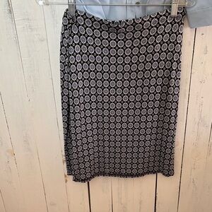Elegant navy blue and White Patterned Skirt
